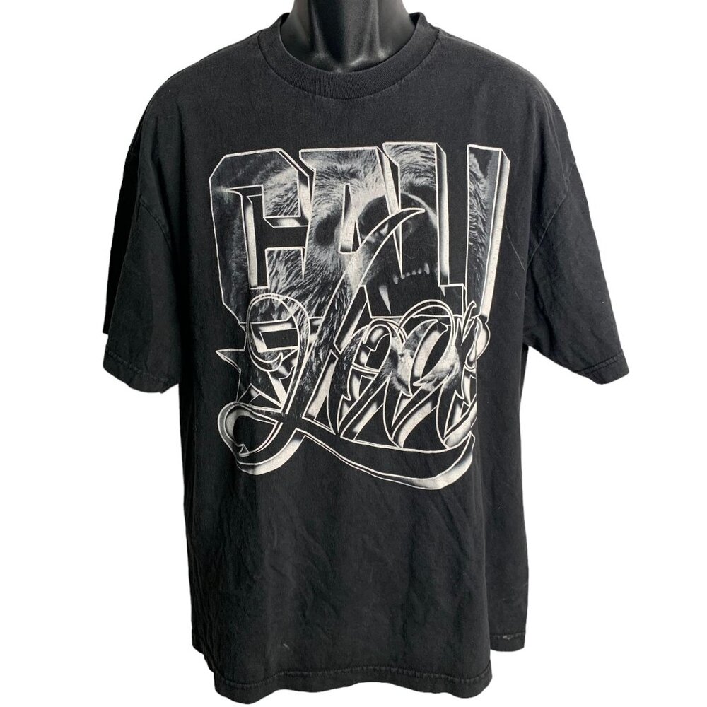 Mob Inc California Love Crewneck T Shirt XL Black Short Sleeve Graphic Bear